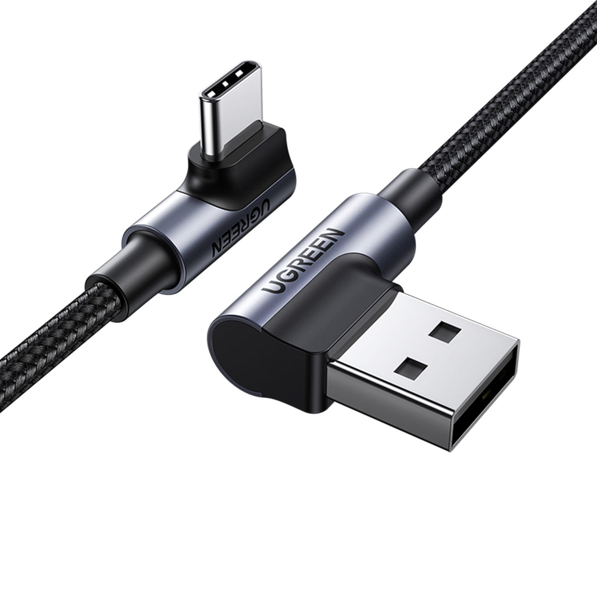 Cabo Ugreen angular de 90° USB C para USB 2.0 480Mb/s 3A 3m preto (US176)