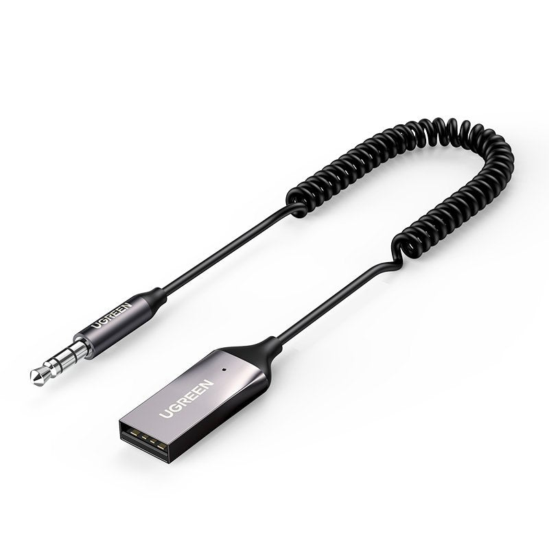 Ugreen receptor de áudio Bluetooth 5.3 cabo USB adaptador de áudio AUX jack preto (70601 CM309)