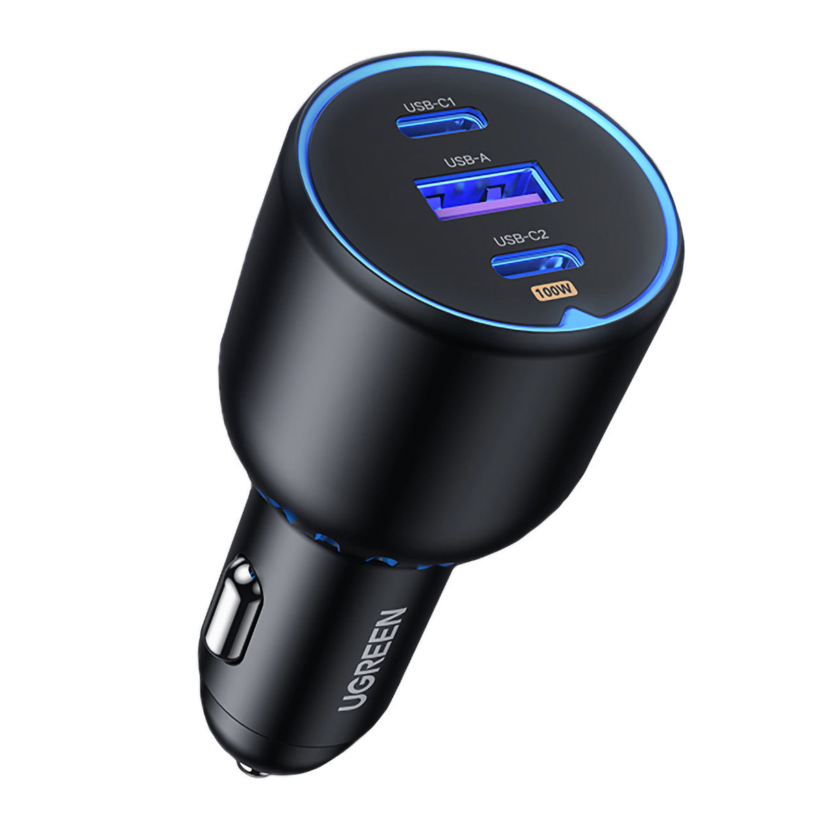 Carregador de carro Ugreen CD293 com 2x USB-C PD e 1x USB-A 130W - preto