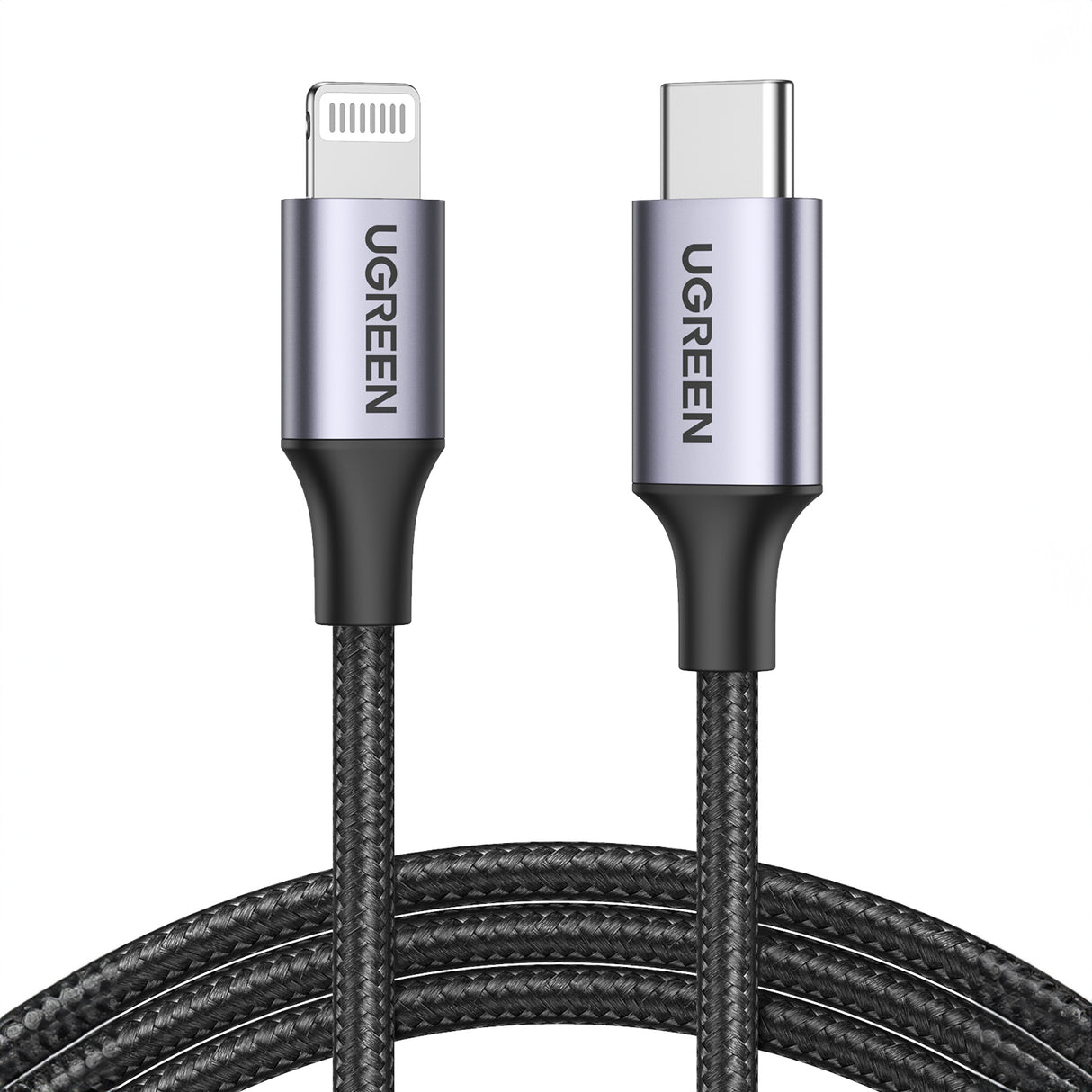 Cabo Ugreen US304 Lightning - USB-C 2.0 MFi 2 m - cinza