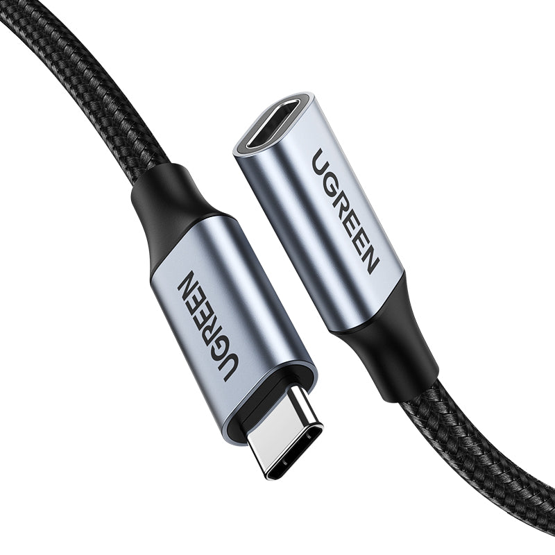 Cabo Ugreen US372 USB-C para USB-C PD QC 100W 5A 10Gb/s 1m - cinza
