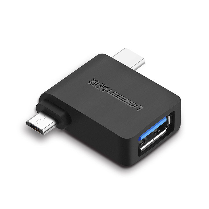 Adaptador Ugreen OTG USB 3.2 Gen 1 (5Gbps) - USB Tipo C / micro USB preto (30453)