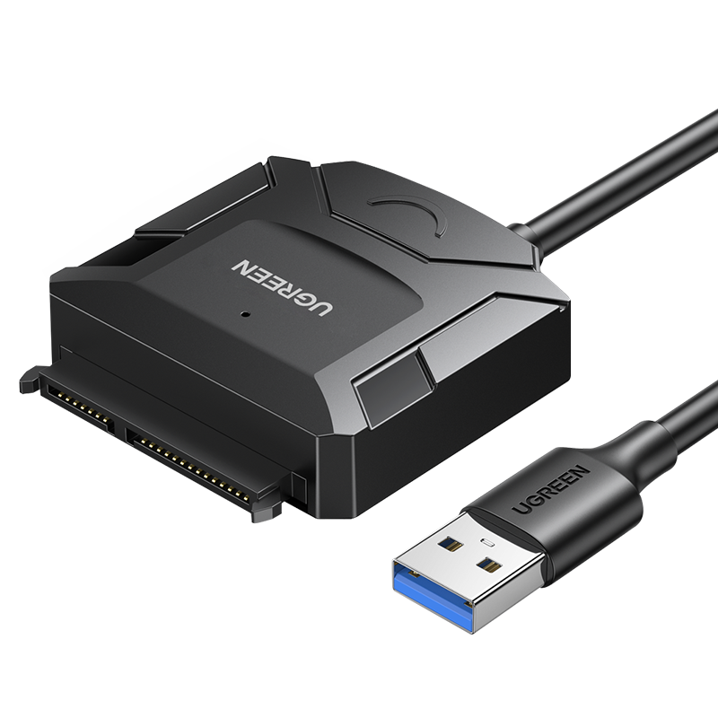 Adaptador de cabo Ugreen para disco 2.5'' / 3.5'' (USB-A 3.0 - SATA) preto (CR108)