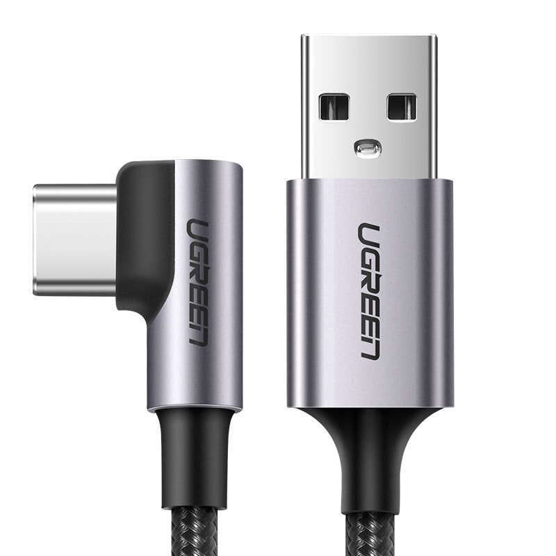 Ugreen cabo angular USB - USB Tipo C 1m 3A cinza (50941)