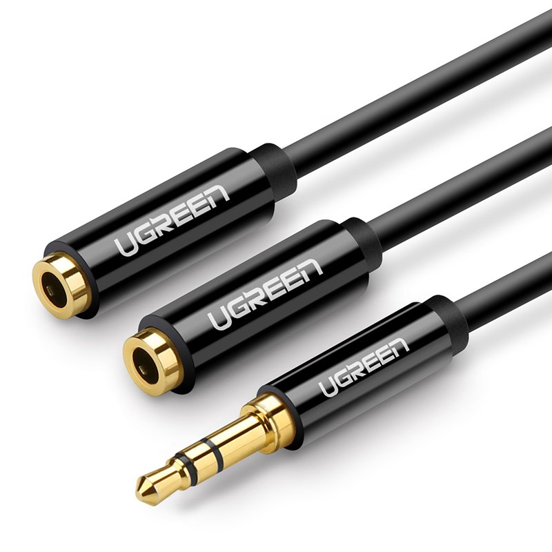 Ugreen cabo plano de áudio AUX 3,5 mm mini jack 5m prateado (10729)