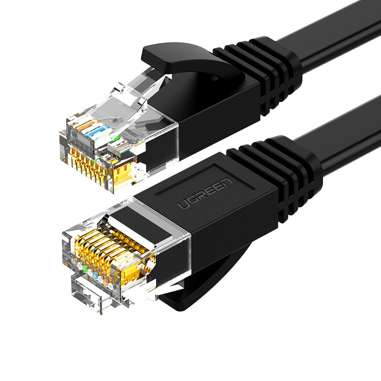 Cabo de rede Ethernet LAN plano Ugreen Cat. 6 15m preto (NW102)