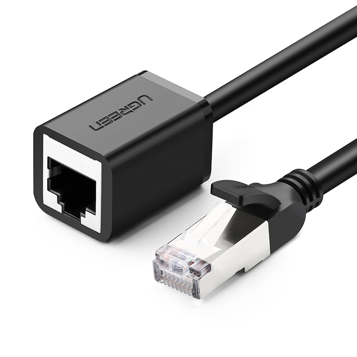 Ugreen extensor de cabo de rede Ethernet patchcord RJ45 F/UTP Cat. 6 1000Mb/s 0.5m preto (NW112)