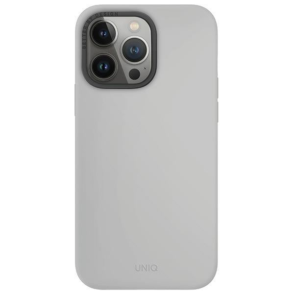 Estojo UNIQ Lino Hue Magclick para carregamento do iPhone 15 Pro Max - cinza claro