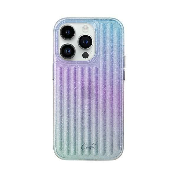 Capa UNIQ Coehl Linear para iPhone 14 Pro Max - azul e rosa