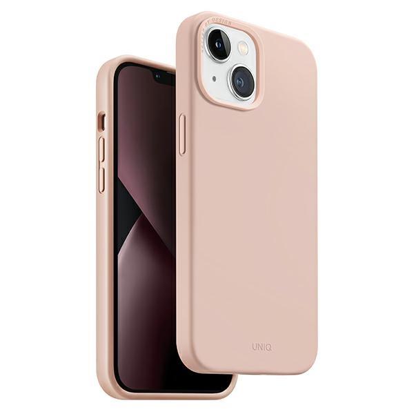 Capa UNIQ Lino Hue Magclick Charging para iPhone 14 Plus - rosa
