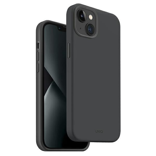 Capa UNIQ Lino Hue Magclick para carregamento no iPhone 14 Plus - cinza