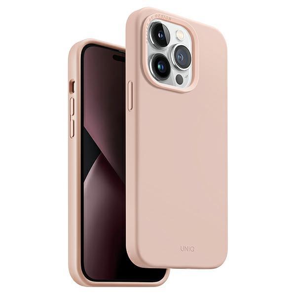 Etui UNIQ Lino Hue Magclick Charging para iPhone 14 Pro - rosa