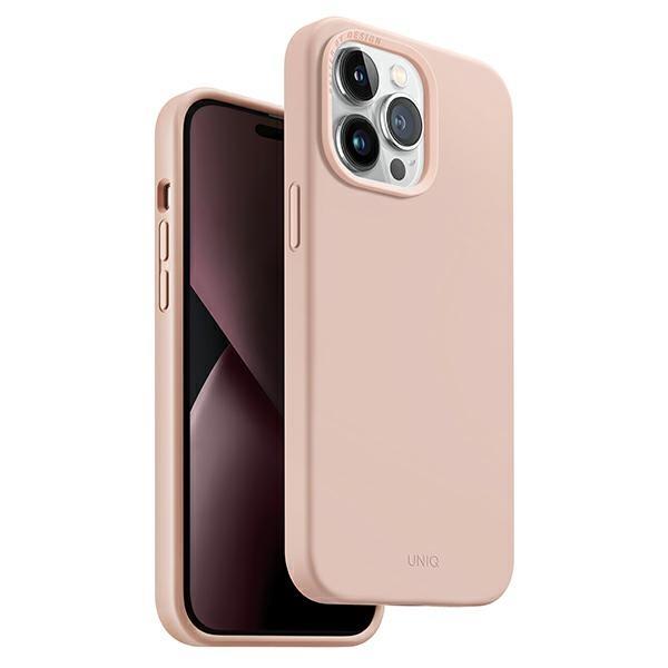 Capa Uniq Lino para iPhone 14 Pro - rosa