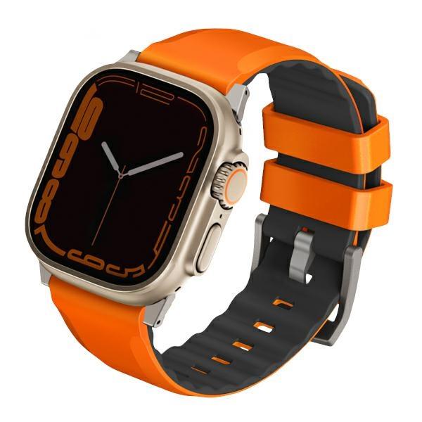 Pulseira UNIQ Linus Airosoft Silicone para Apple Watch 1/2/3/4/5/6/7/8/SE/SE2/Ultra 42/44/45/49mm - laranja