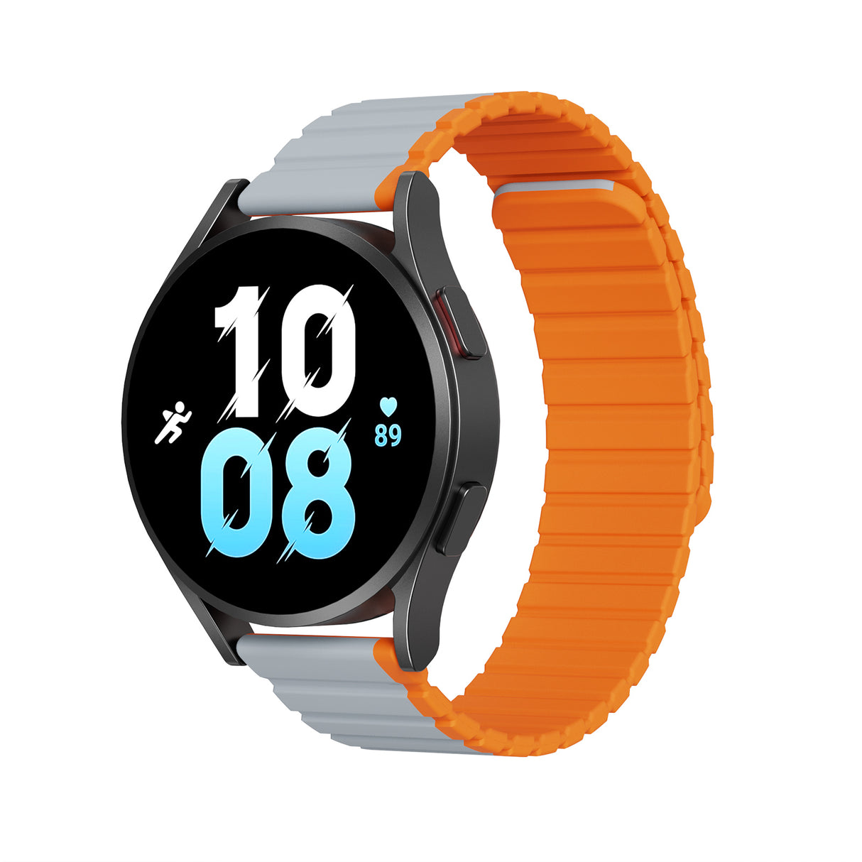 Pulseira Magnética Universal Dux Ducis para Samsung Galaxy Watch 6 Pro / 6 / 6 Classic / 5 Pro / 5 / 5 Classic (Versão LD 20mm) - Cinza-Laranja