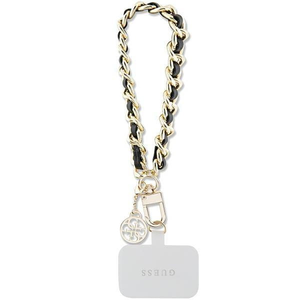 Pasek Guess Saffiano Chain 4G Charm - preto