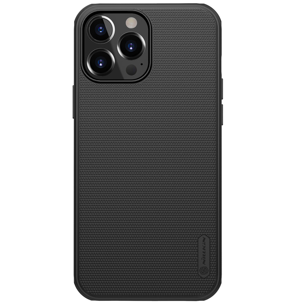 Capa reforçada Nillkin Super Frosted Shield para iPhone 13 Pro Max na cor preta