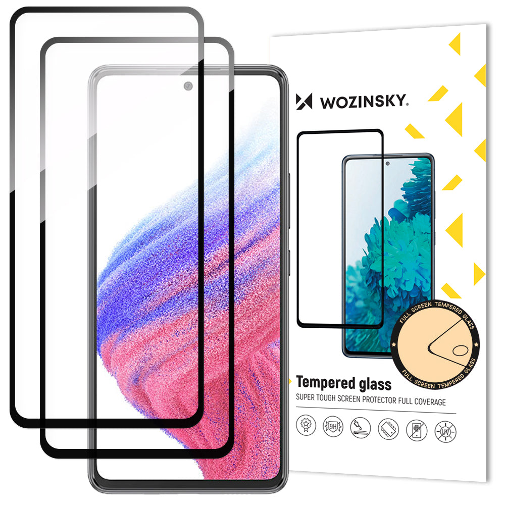 Wozinsky 2x Vidro Temperado Full Glue para Samsung Galaxy A54 5G 9H para a tela inteira com moldura preta