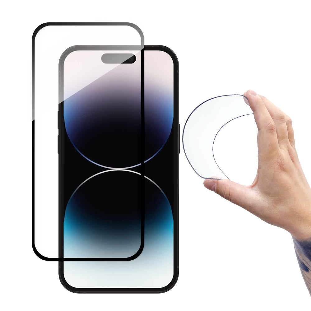 Wozinsky Full Cover Flexi Nano Glass vidro temperado iPhone 14 Pro flexível com moldura preta