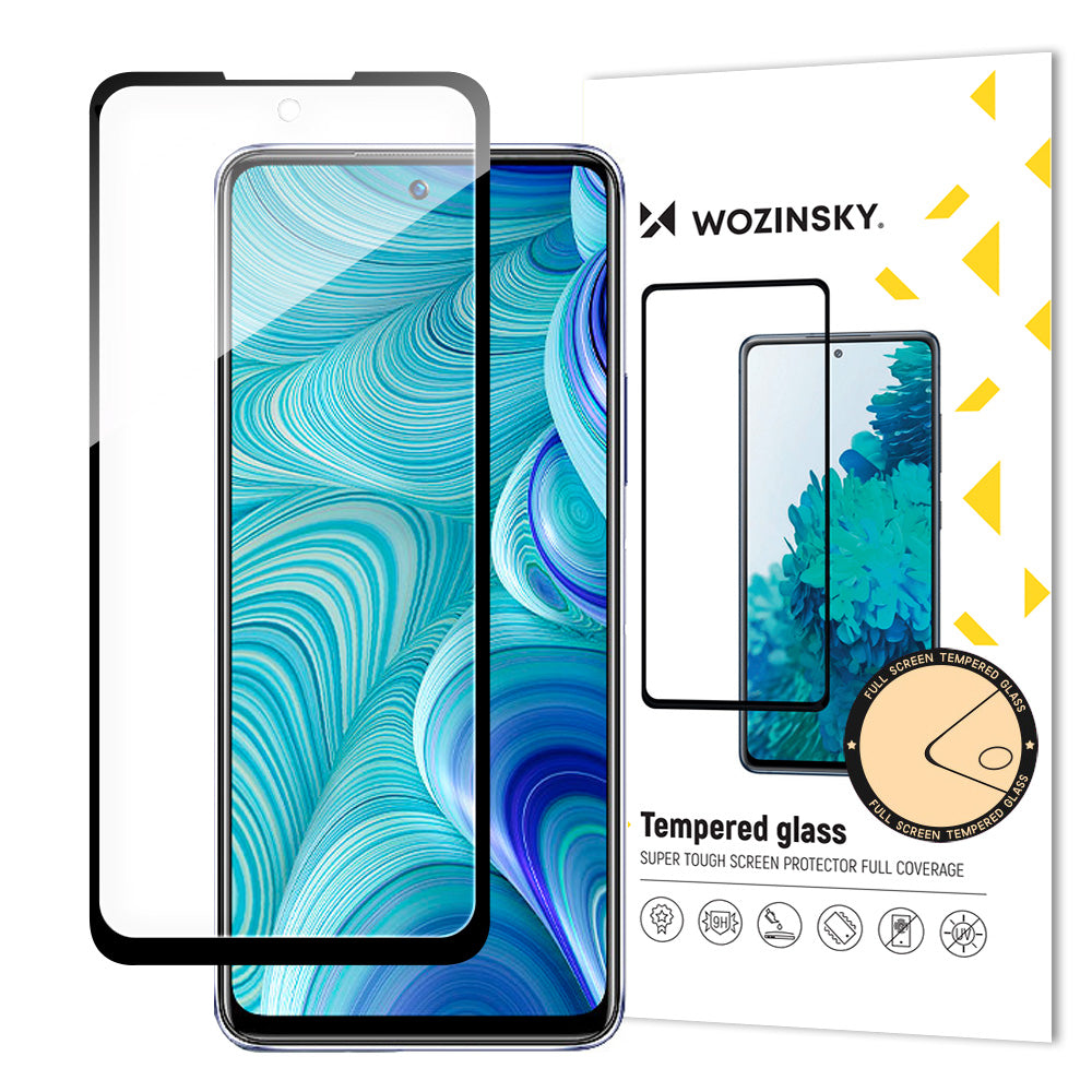 Wozinsky Full Glue vidro temperado Infinix Hot 11S NFC para tela inteira com moldura preta (compatível com capa)