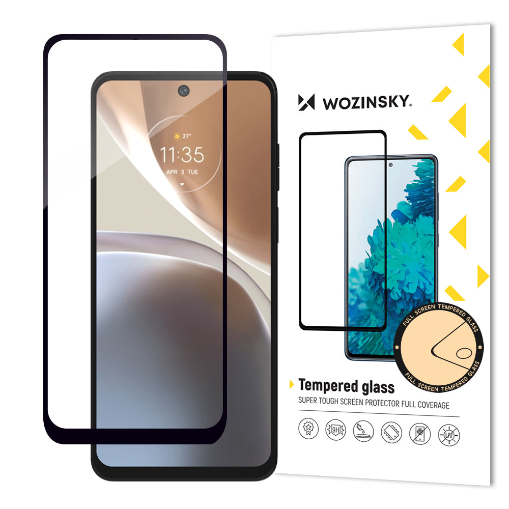 Wozinsky Full Glue Tempered Glass vidro temperado Motorola Moto G32 9H para tela inteira com moldura preta