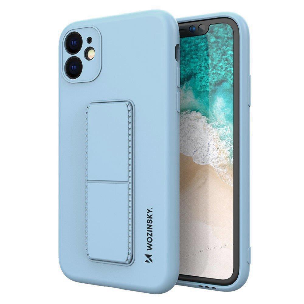 Capa Wozinsky Kickstand de silicone com suporte para Samsung Galaxy A32 4G na cor azul claro.