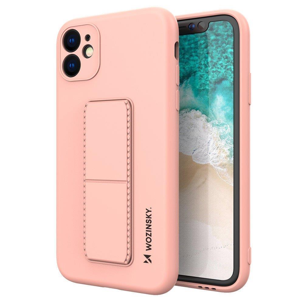 Capa Wozinsky Kickstand de silicone com suporte para Samsung Galaxy A32 4G rosa