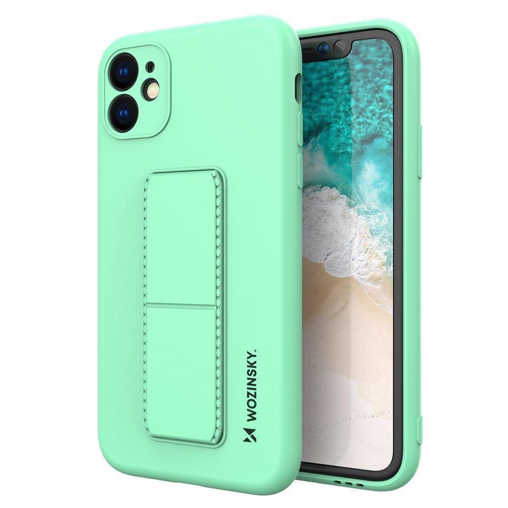 Capa Wozinsky Kickstand de silicone com suporte para Samsung Galaxy A72 4G na cor menta