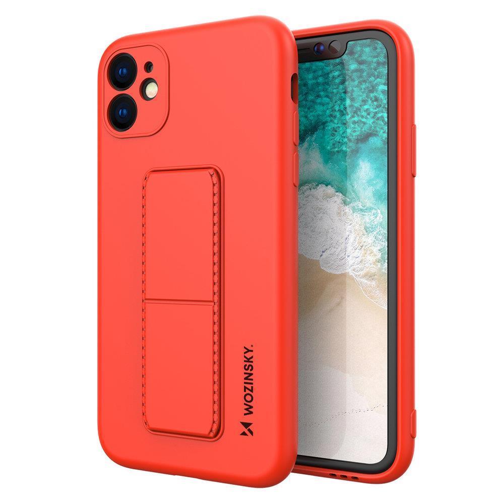 Capa de suporte Wozinsky Kickstand em silicone com suporte para iPhone 11 Pro Max cinza
