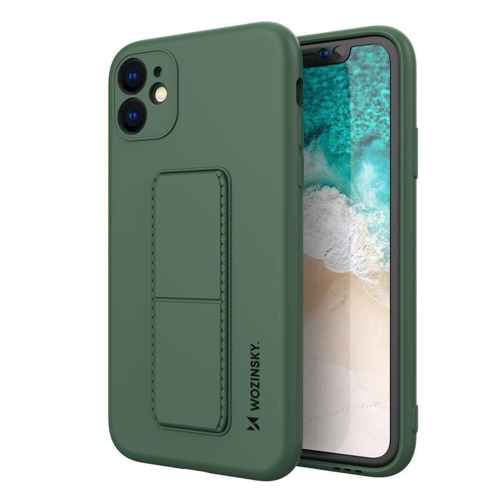 Capa Wozinsky Kickstand de silicone com suporte para iPhone 12 Pro amarelo
