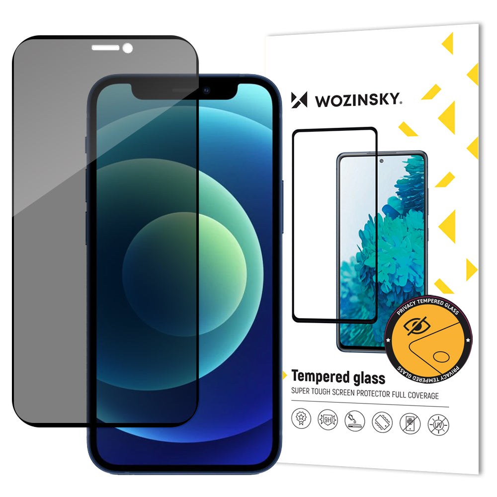 Vidro Temperado Wozinsky Privacy Glass para iPhone 12 Pro / iPhone 12 com filtro Anti Spy de privacidade