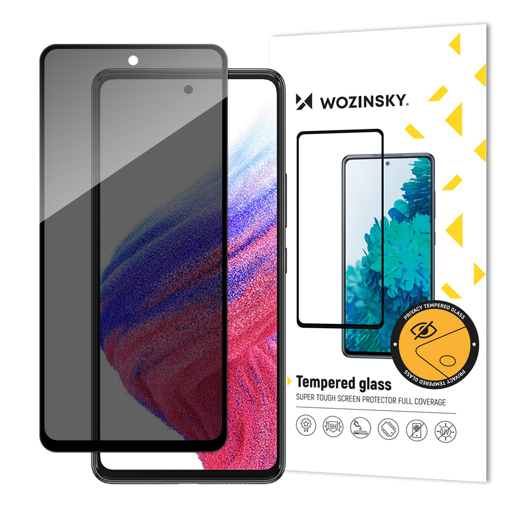 Vidro Temperado Wozinsky Privacy Glass para Samsung Galaxy A53 5G com filtro Anti Spy de privacidade