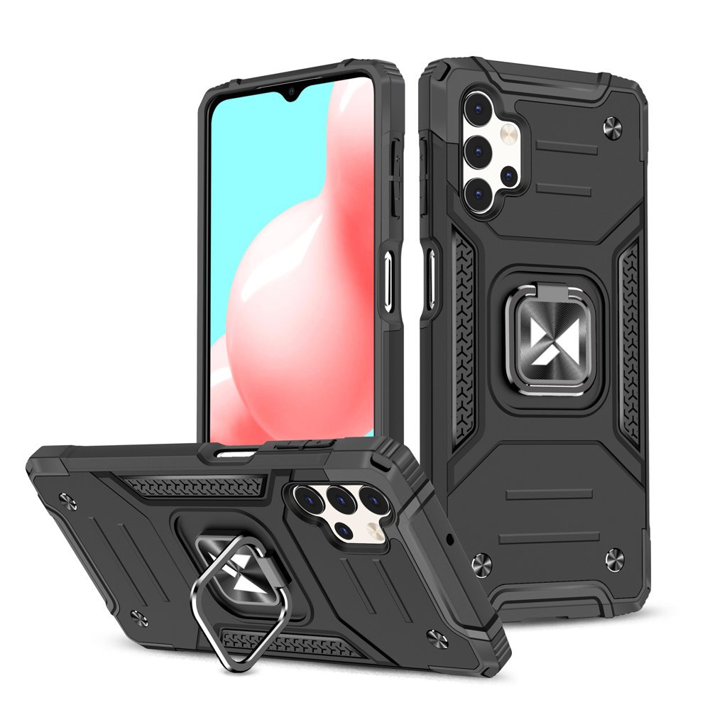 Wozinsky Ring Armor capa híbrida de armadura + suporte magnético para Samsung Galaxy A42 5G preto