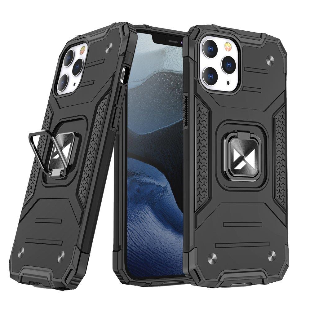 Capa híbrida blindada Wozinsky Ring Armor + suporte magnético para iPhone 13 Pro preto