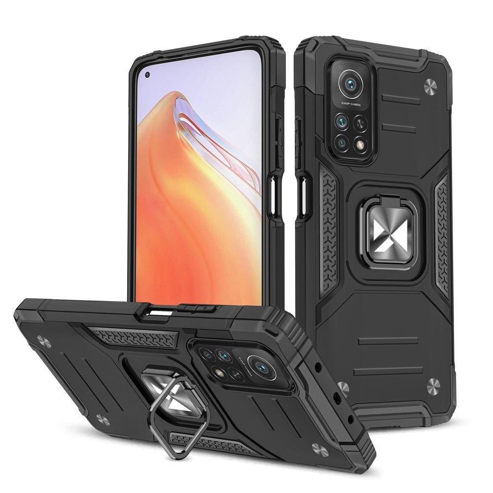 Capa híbrida blindada Wozinsky Ring Armor + suporte magnético para Mi Poco M4 Pro 5G / Redmi Note 11 5G (China) / Redmi Note 11T 5G / Redmi Note 11S 5G preto