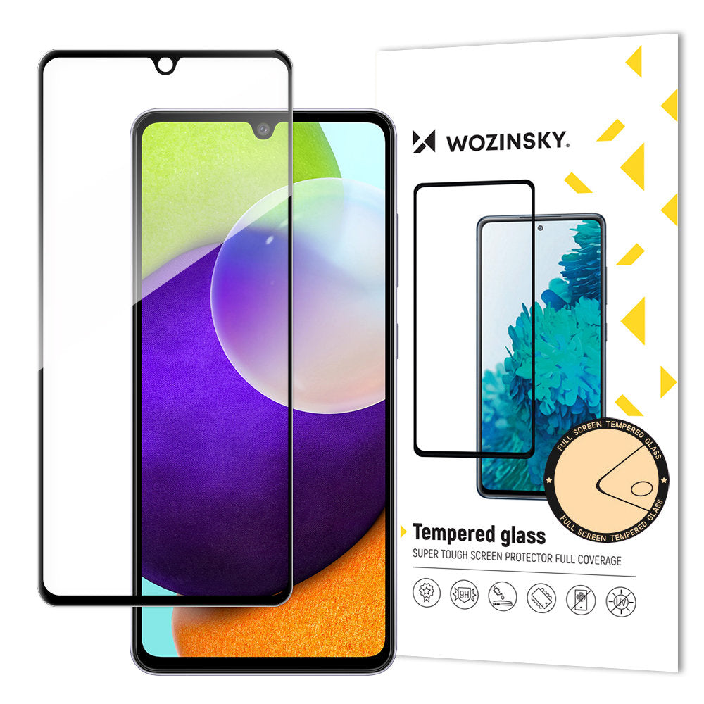 Vidro temperado super resistente Wozinsky Full Glue para tela inteira com moldura compatível com capa para Samsung Galaxy A33 5G preto.