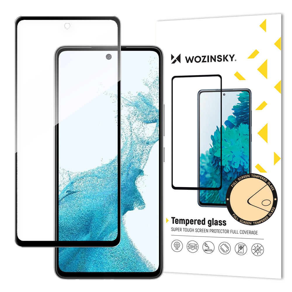 Vidro temperado super resistente Wozinsky Full Glue para tela inteira com moldura compatível com capa para Samsung Galaxy A53 5G preto.