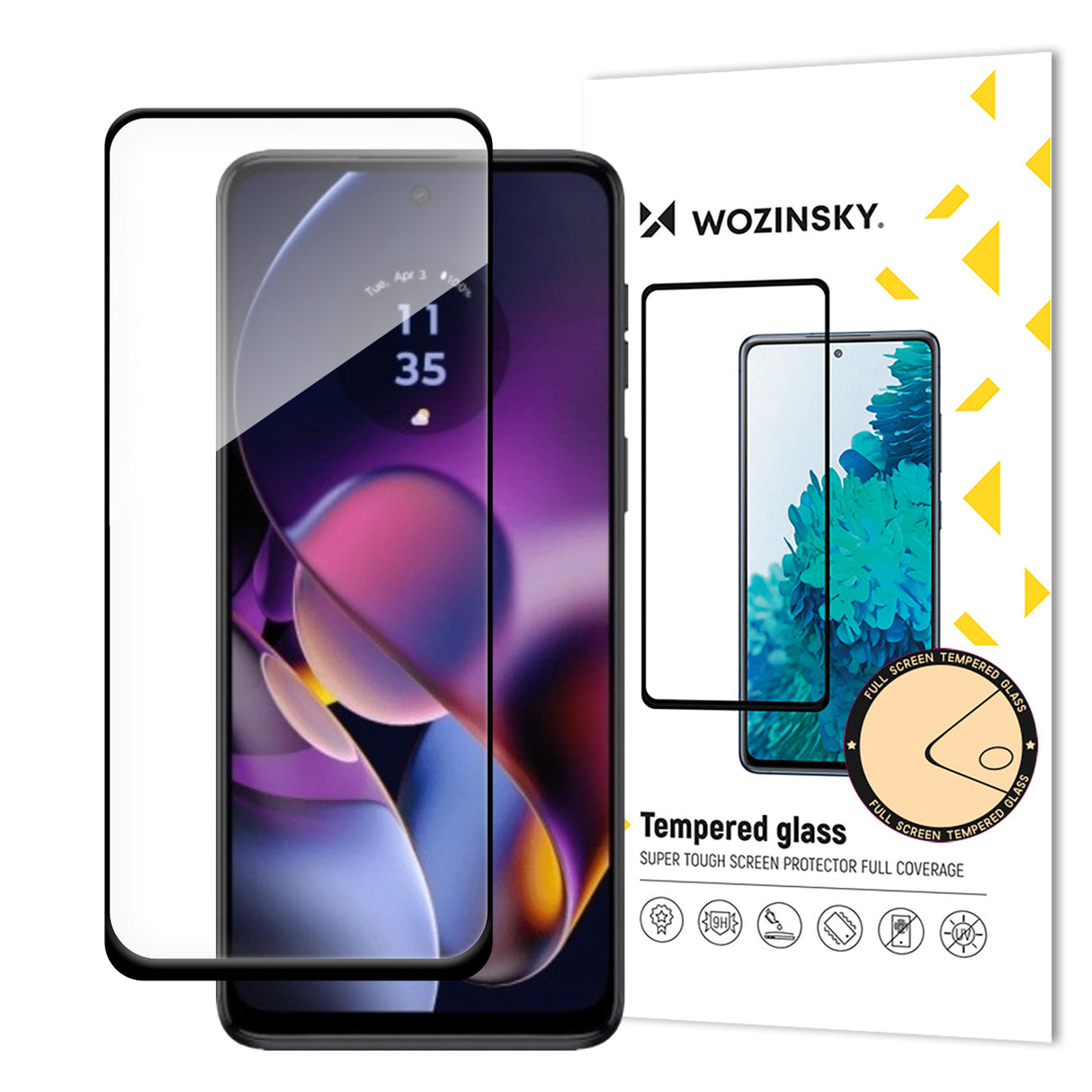 Vidro temperado Wozinsky Full Glue para Motorola Moto G54 para tela inteira com moldura - preto