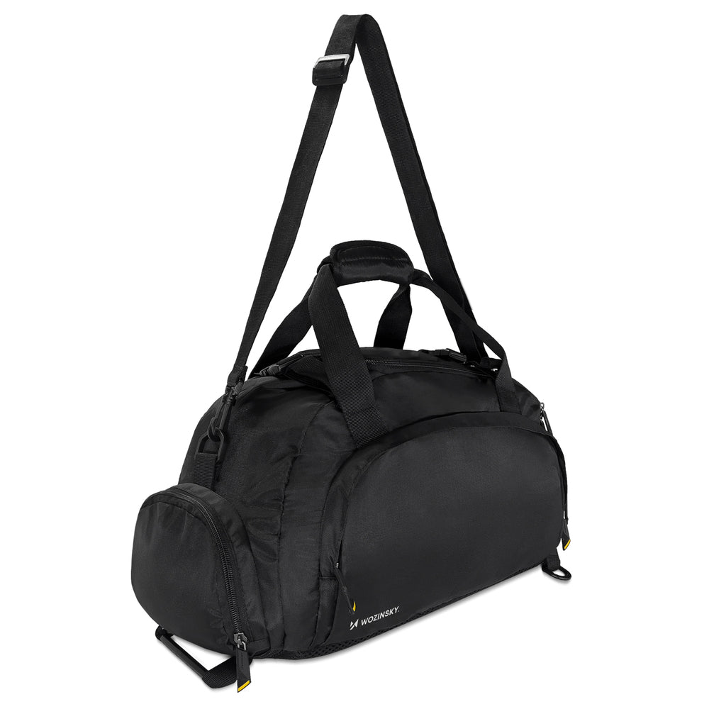Mochila de viagem esportiva Wozinsky, bagagem de mão 40x20x25 cm para avião, preta (WSB-B01)