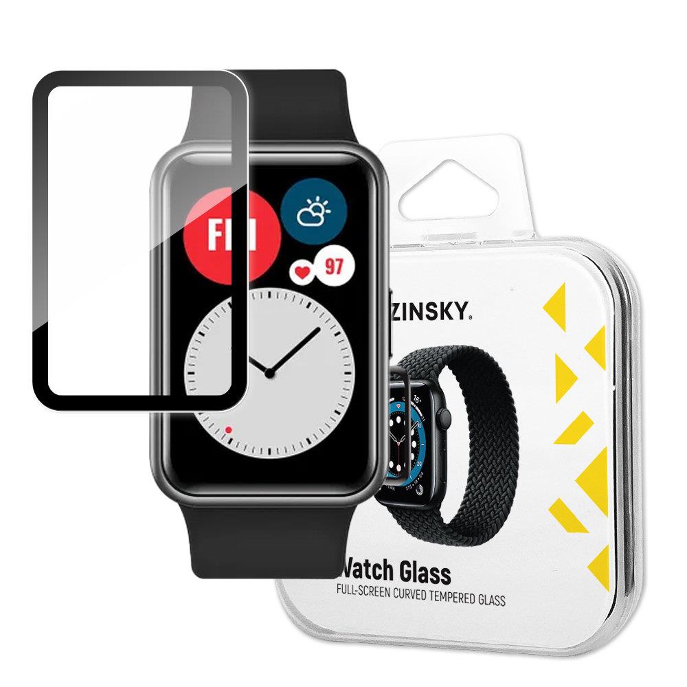 Vidro híbrido Wozinsky Watch Glass para Huawei Watch Fit preto.