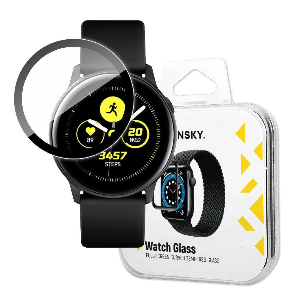 Vidro híbrido Wozinsky Watch Glass para Samsung Galaxy Watch Active preto.
