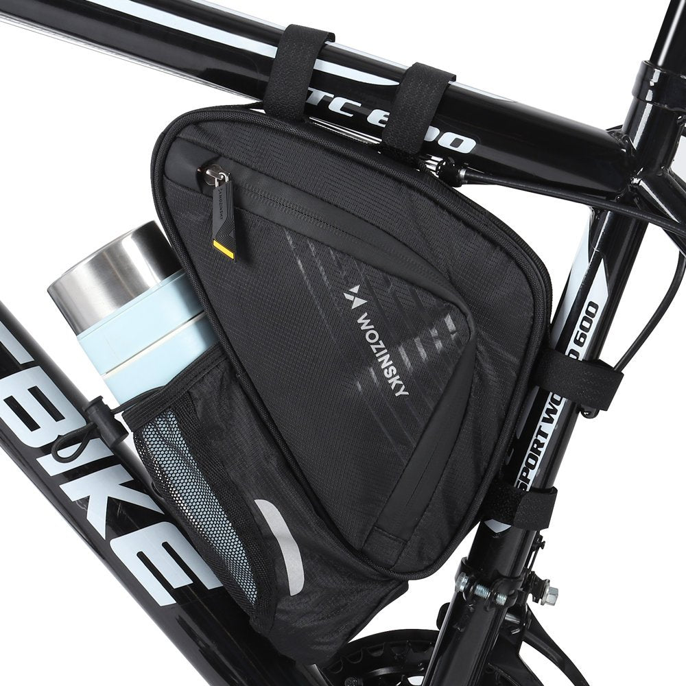 Bolsa para bicicleta Wozinsky para bagageiro com alça de ombro 9l (capa de chuva inclusa) preta (WBB22BK)