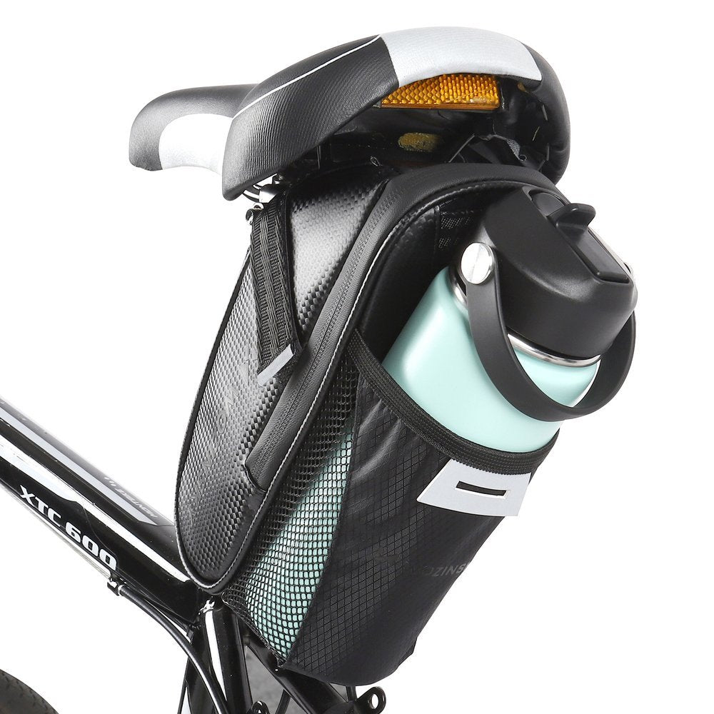 Wozinsky grande bolsa de bicicleta para bagageiro 35l + capa de chuva preta (WBB19BK)