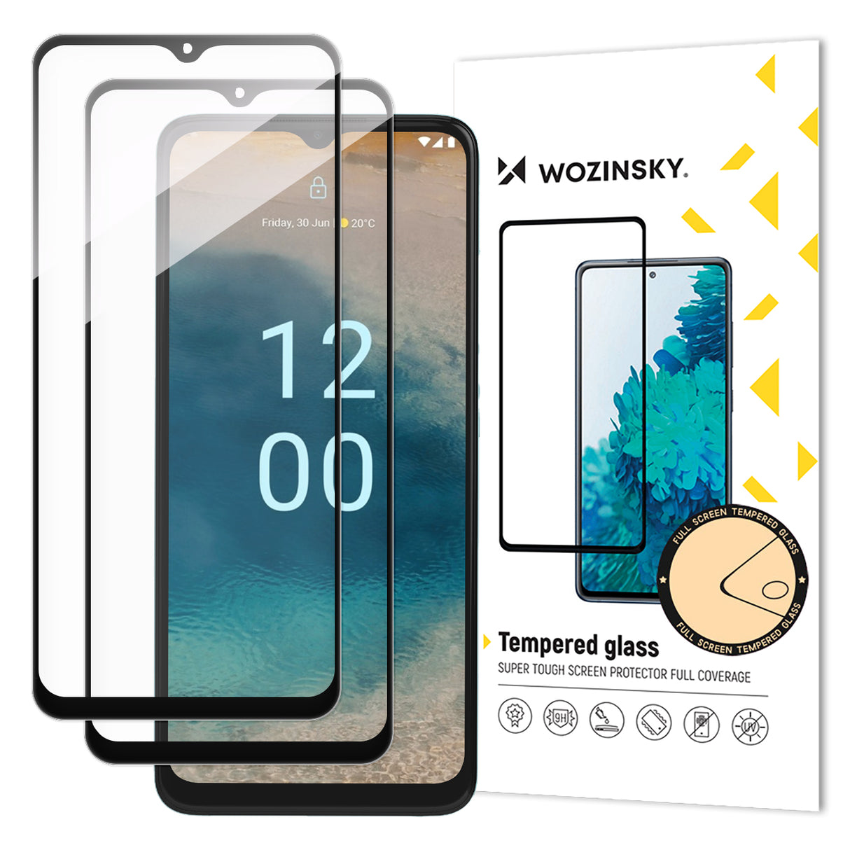 Wozinsky Full Glue Vidro Temperado 2x vidro temperado para Nokia G22 9H para tela inteira com moldura preta