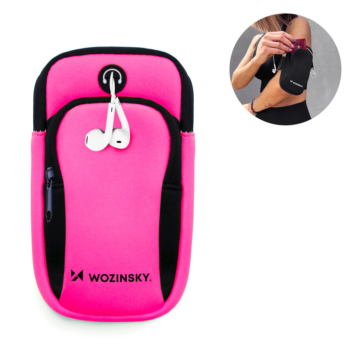 Wozinsky faixa de braço para corrida rosa para telefone (WABPI1)