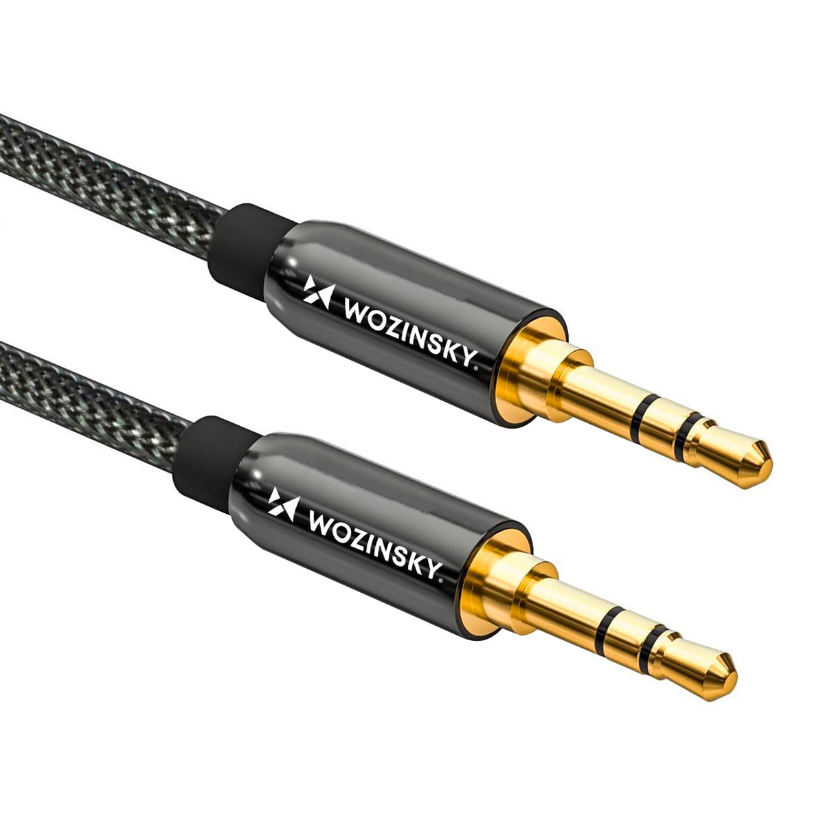 Cabo universal Wozinsky mini jack 2x cabo AUX 1,5 m preto