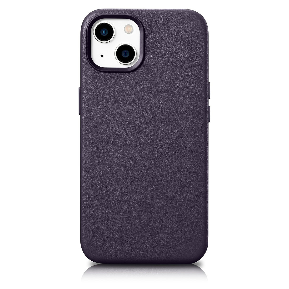 Capa iCarer de Couro, estojo de couro natural para iPhone 14 na cor roxa escura (WMI14220705-DP) (compatível com MagSafe)