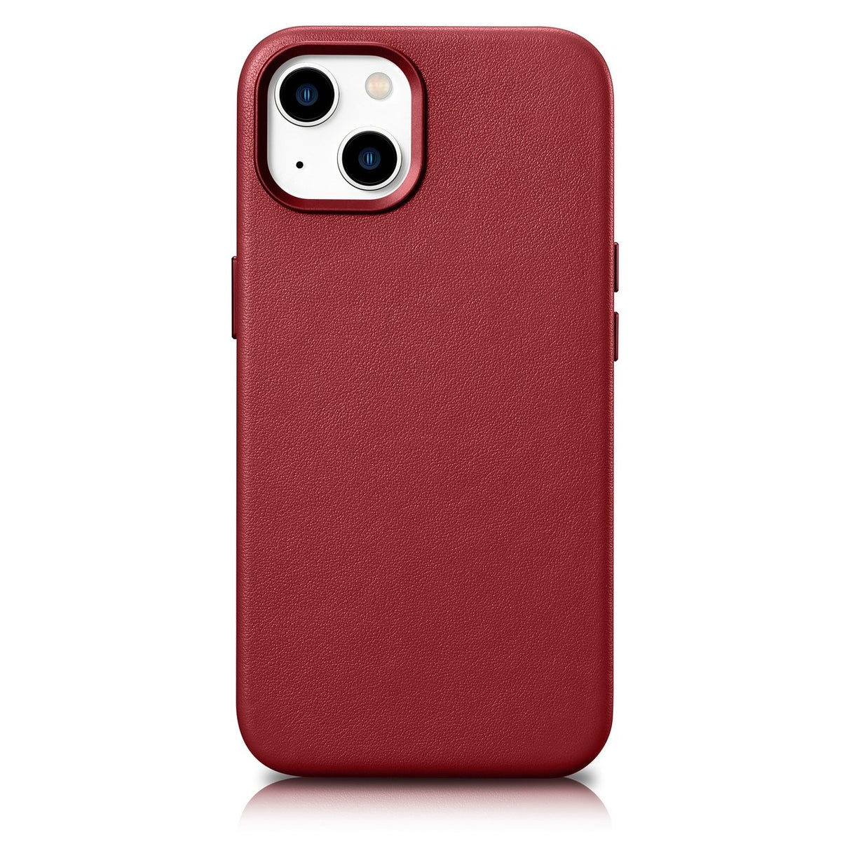 Capa iCarer de Couro, estojo de couro natural para iPhone 14 Plus vermelho (compatível com MagSafe)