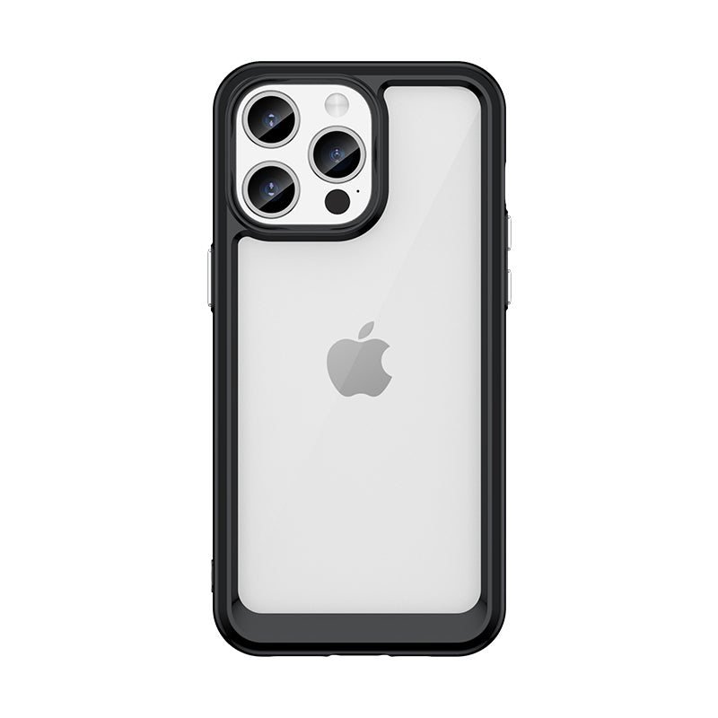 Capa reforçada com moldura elástica para iPhone 15 Pro Outer Space - preta