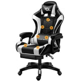 Cadeira Gaming Massagem 7 pontos Branco / Preto Apoio para os pés